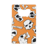 Halloween Skulls Botten Doodle Pattern Kredietkaart Flessenopener (Achterkant)