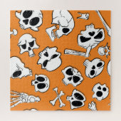 Halloween Skulls Botten Doodle Pattern Legpuzzel (Horizontaal)