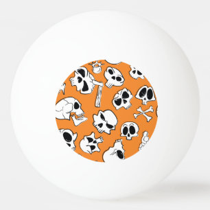 Halloween Skulls Botten Doodle Pattern Pingpongballen