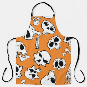 Halloween Skulls Botten Doodle Pattern Schort