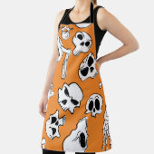 Halloween Skulls Botten Doodle Pattern Schort (Insitu)
