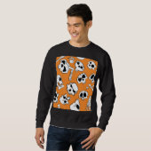 Halloween Skulls Botten Doodle Pattern Trui (Voorkant volledig)