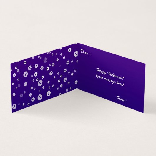 Halloween Skulls Folded Card Kaart (Binnen)