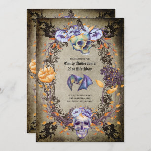 Halloween Skulls Invitations de la fête tendance A