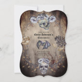 Halloween Skulls Invitations de la fête tendance A (Devant)