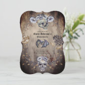 Halloween Skulls Invitations de la fête tendance A (Debout devant)