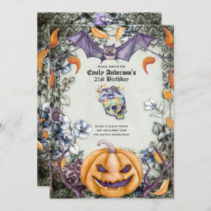 Halloween Skulls Invitations de la fête tendance A