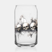 Halloween Skulls Ontwerp Drinkware Set Blikvorm Glas (Voorkant)