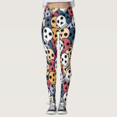 Halloween Skulls Pattern Leggings (Voorkant)