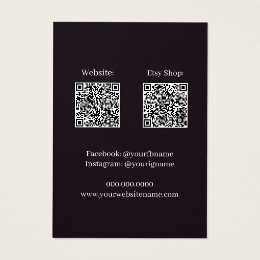 Halloween Skulls QR Code Jewelry Business Ketting Visitekaartje (Achterkant)