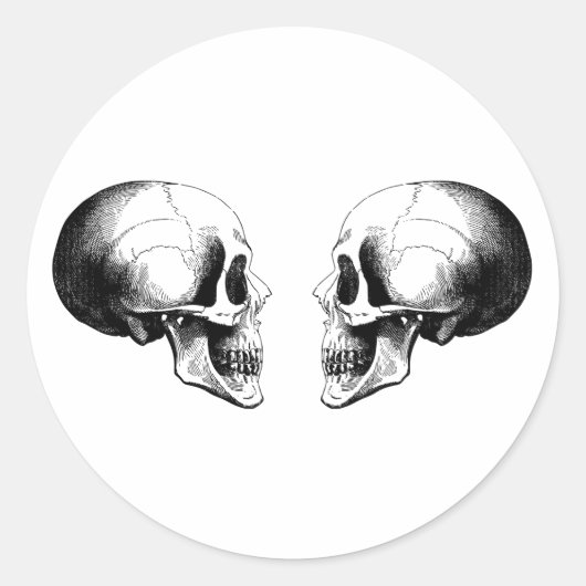 Halloween Skulls Round Sticker (Voorkant)