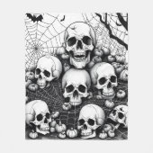 Halloween Skulls Skeltons Graveyard Graphic Fleece Deken (Voorkant)