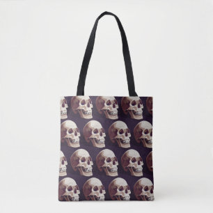 Halloween Skulls: Spooky Naadloos Patroon. Draagtas