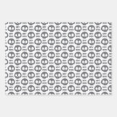 Halloween Skulls Wrapper Papier Plat Set de 3 (Devant)