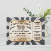 Halloween Skuls de sucre Ticket Party Invitation (Debout devant)