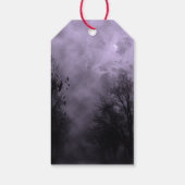 Halloween Sky beroemd gemaakt door Ravens Paarse M Cadeaulabel (Achterkant)