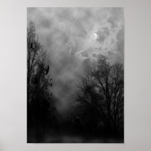 Halloween Sky met Poster Ravens