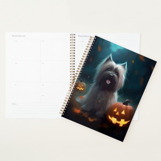 Halloween Skye Terrier Avec La Peur Citrouille (Devant avec enveloppe)
