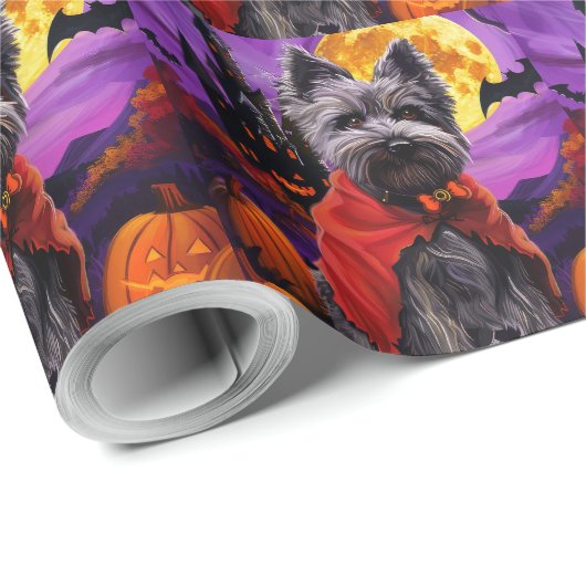 Halloween Skye Terrier Vampire Pumpkins eng Cadeaupapier (Rol Hoek)
