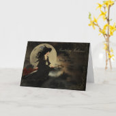 Halloween slaan - klassieke Halloween heks! Kaart (Gele Bloem)