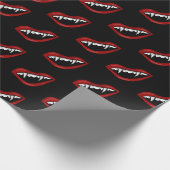 Halloween Slay met me Vampire Fangs Spooky Cadeaupapier (Hoek)