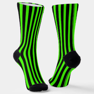 Halloween slijm groen en zwart gestreept sokken