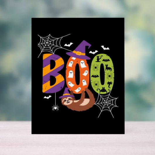 Halloween Sloth Boo Lazy Essential T-shirt Acryl Bord (Neutraal)