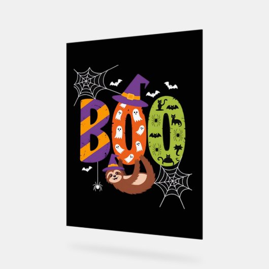 Halloween Sloth Boo Lazy Essential T-shirt Acryl Bord (Hoek)