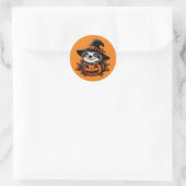 Halloween Sloth Pumpkin Festival Ronde Sticker (Tas)