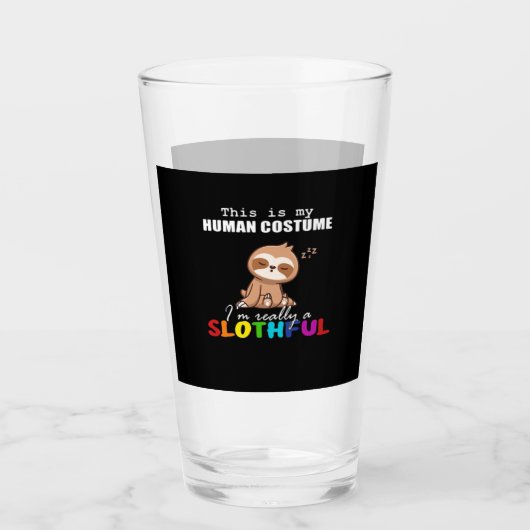 Halloween Slothful Design, dit is mijn menselijke Glas (Voorkant)