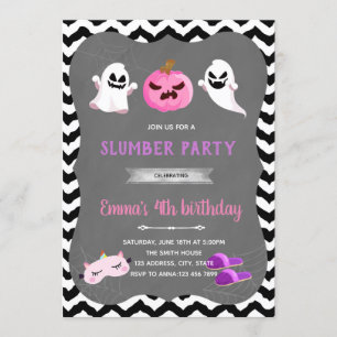 Halloween slumber party Invitation Kaart