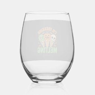 Halloween Smeltend Ijs Wijnglas Zonder Voet