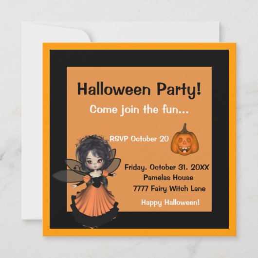 Halloween Smiling Jack Invitation Kaart (Voorkant)