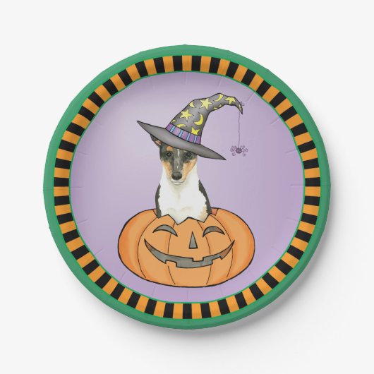 Halloween Smooth Collie Papieren Bordje (Voorkant)