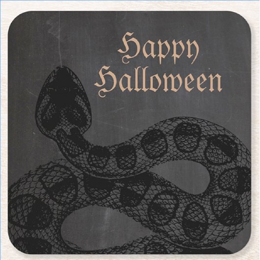 Halloween Snake Vierkante Kartonnen Onderzetter