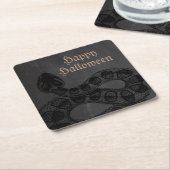 Halloween Snake Vierkante Kartonnen Onderzetter (Schuin)