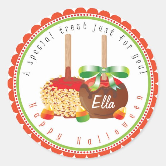 Halloween Snoep Apple Stickers Favorieten (Voorkant)