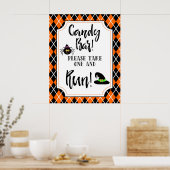 halloween snoep balk grijp bord poster (Keuken)