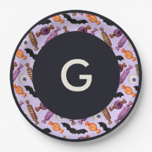 Halloween Snoep behandelt Paarse monogram