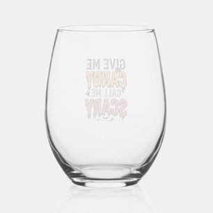 Halloween Snoep Geef Me Snoep Bel Me Bang_1 Wijnglas Zonder Voet