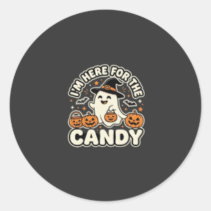 Halloween Snoep Geest Pompoen Ontwerp Ronde Sticker