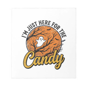 Halloween Snoep Geest Vintage Vector Ontwerp_1 Notitieblok