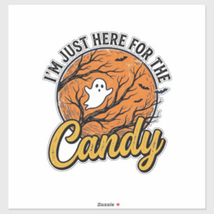 Halloween Snoep Geest Vintage Vector Ontwerp_1 Sticker