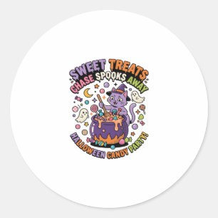Halloween Snoep Ketel Griezelige Behandelingen Ronde Sticker