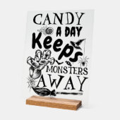 Halloween Snoep Monsters Gezegde Typografie Party Acryl Bord (Hoek)