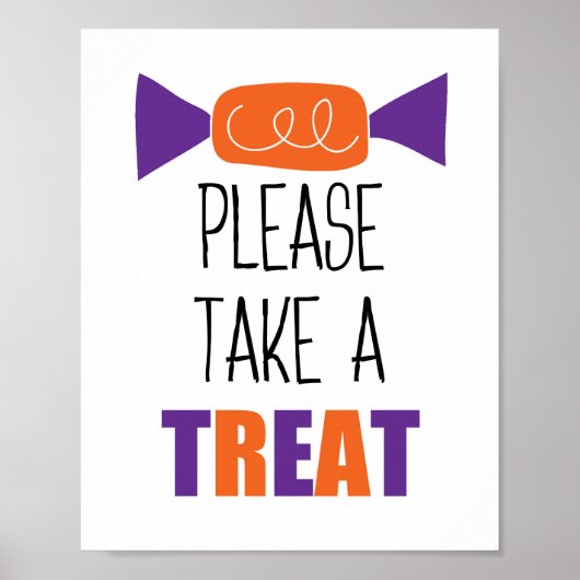 Halloween Snoep Neem een behandeling Poster (Voorkant)