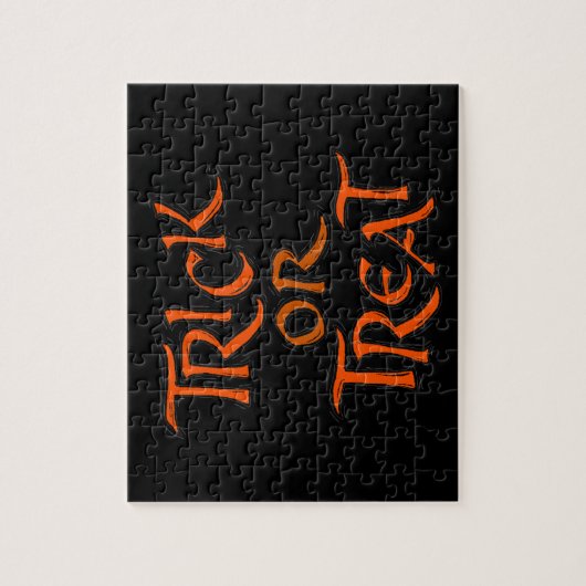 Halloween snoep of een grap woorden legpuzzel (Verticaal)