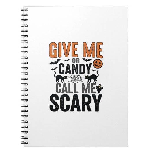 Halloween Snoep of Noem me eng Vintage Grafisch_1 Notitieboek (Voorkant)