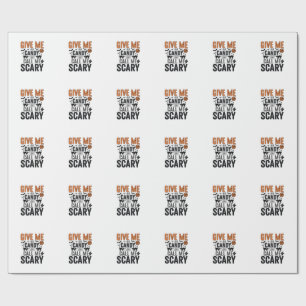 Halloween Snoep of Noem me Schattig Vintage Grafis Cadeaupapier