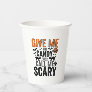 Halloween Snoep of Noem me Schattig Vintage Grafis Papieren Bekers